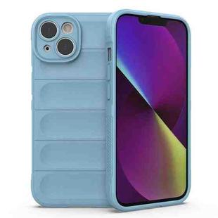 For iPhone 14 Magic Shield TPU + Flannel Phone Case (Light Blue)