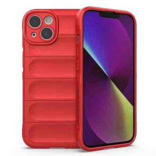 For iPhone 14 Magic Shield TPU + Flannel Phone Case (Red)