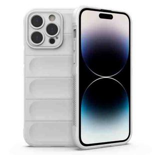 For iPhone 14 Pro Magic Shield TPU + Flannel Phone Case(White)