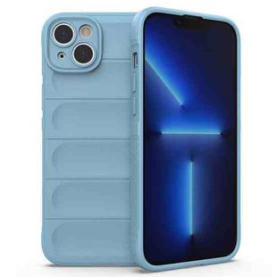 For iPhone 14 Plus Magic Shield TPU + Flannel Phone Case (Light Blue)