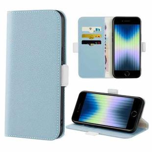 For iPhone SE 2022 / SE 2020 / 8 / 7 Candy Color Litchi Texture Leather Phone Case(Light Blue)