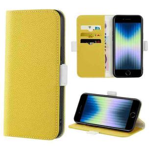 For iPhone SE 2022 / SE 2020 / 8 / 7 Candy Color Litchi Texture Leather Phone Case(Yellow)