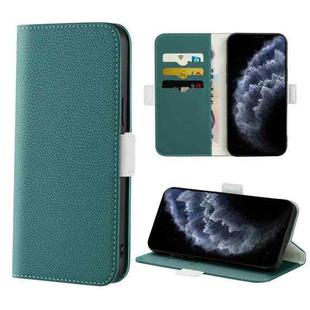 For iPhone 11 Pro Candy Color Litchi Texture Leather Phone Case (Dark Green)