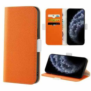 For iPhone 11 Pro Candy Color Litchi Texture Leather Phone Case (Orange)