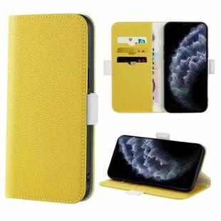 For iPhone 11 Pro Candy Color Litchi Texture Leather Phone Case (Yellow)