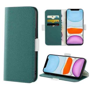 For iPhone 11 Candy Color Litchi Texture Leather Phone Case (Dark Green)