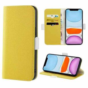 For iPhone 11 Candy Color Litchi Texture Leather Phone Case (Yellow)