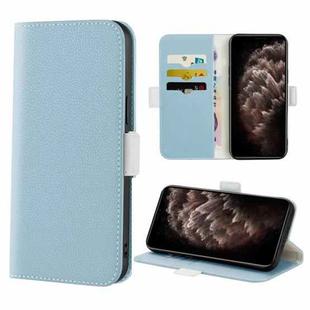 For iPhone 11 Pro Max Candy Color Litchi Texture Leather Phone Case (Light Blue)
