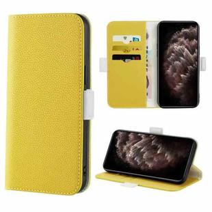 For iPhone 11 Pro Max Candy Color Litchi Texture Leather Phone Case (Yellow)