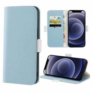For iPhone 12 mini Candy Color Litchi Texture Leather Phone Case (Light Blue)