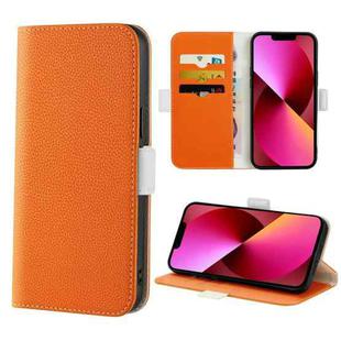 For iPhone 13 Candy Color Litchi Texture Leather Phone Case(Orange)