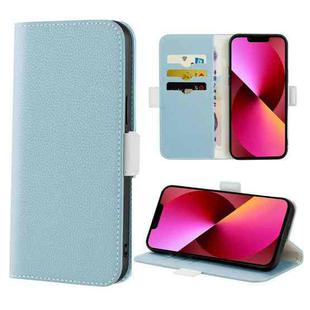 For iPhone 13 Candy Color Litchi Texture Leather Phone Case(Light Blue)