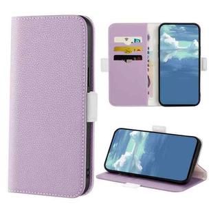 For iPhone X / XS Candy Color Litchi Texture Leather Phone Case(Light Purple)