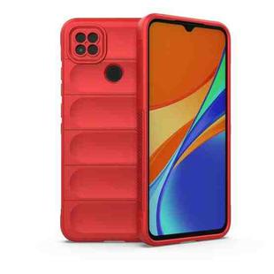 For Xiaomi Redmi 9C Magic Shield TPU + Flannel Phone Case(Red)