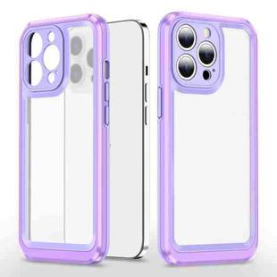 Bright Skin Feel PC + TPU Protective Phone Case For iPhone 13 Pro Max(Purple+Purple)