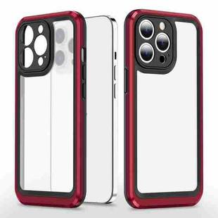 Bright Skin Feel PC + TPU Protective Phone Case For iPhone 13 Pro Max(Black+Red)