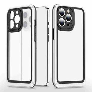 Bright Skin Feel PC + TPU Protective Phone Case For iPhone 13 Pro Max(Black+White)