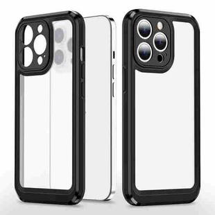 Bright Skin Feel PC + TPU Protective Phone Case For iPhone 13 Pro Max(Black+Black)