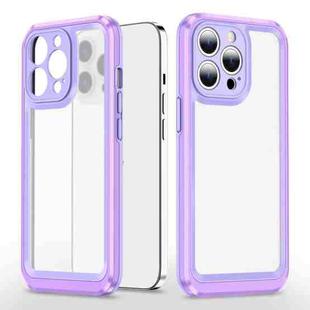 Bright Skin Feel PC + TPU Protective Phone Case For iPhone 13 Pro(Purple+Purple)