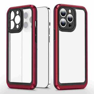 Bright Skin Feel PC + TPU Protective Phone Case For iPhone 13 Pro(Black+Red)