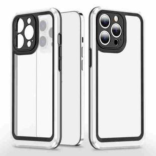 Bright Skin Feel PC + TPU Protective Phone Case For iPhone 13 Pro(Black+White)