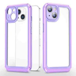 Bright Skin Feel PC + TPU Protective Phone Case For iPhone 13(Purple+Purple)