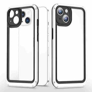 Bright Skin Feel PC + TPU Protective Phone Case For iPhone 13(Black+White)
