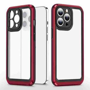 Bright Skin Feel PC + TPU Protective Phone Case For iPhone 12 Pro Max(Black+Red)