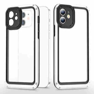 Bright Skin Feel PC + TPU Protective Phone Case For iPhone 12(Black+White)