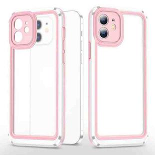 Bright Skin Feel PC + TPU Protective Phone Case For iPhone 11(Pink+White)