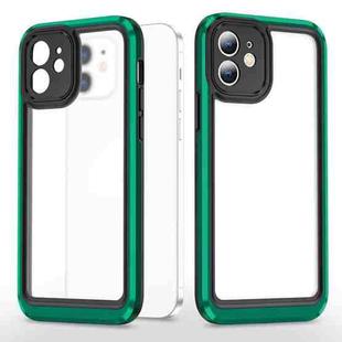 Bright Skin Feel PC + TPU Protective Phone Case For iPhone 11(Black+Dark Green)