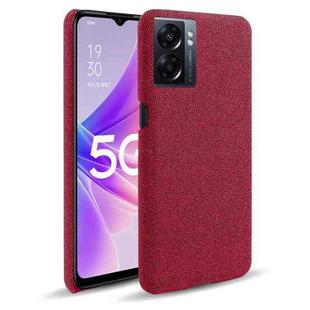 For OPPO A57 5G Cloth Coated Hard Plastic Phone Case(Red)