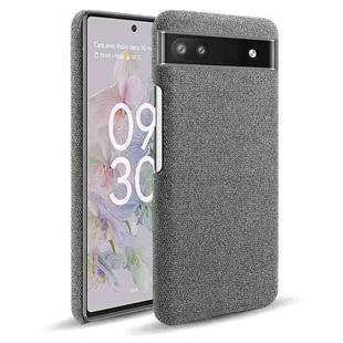 For Google Pixel 6a Cloth Coated Hard Plastic Phone Case(Grey)