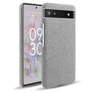 For Google Pixel 6a Cloth Coated Hard Plastic Phone Case(Light Grey)