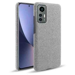 For Xiaomi 12 Lite Eurasian Cloth Coated Hard Plastic Phone Case(Light Grey)