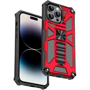 For iPhone 14 Pro Armor Shockproof TPU + PC Magnetic Protective Phone Case with Holder(Red)