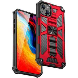 For iPhone 14 Plus Armor Shockproof TPU + PC Magnetic Protective Phone Case with Holder (Red)