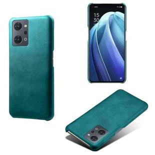 For OPPO Reno7 A Calf Texture PC + PU Phone Case(Green)