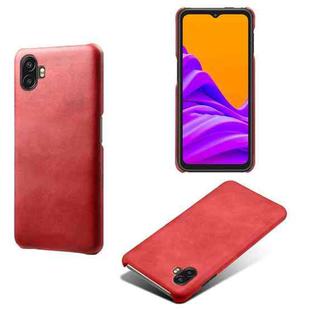 For Samsung Galaxy Xcover6 Pro Calf Texture PC + PU Phone Case(Red)