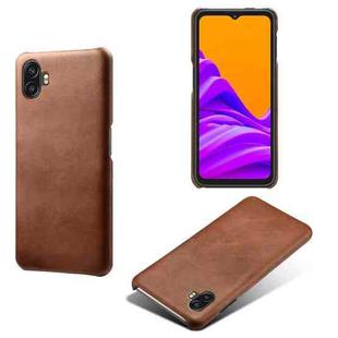 For Samsung Galaxy Xcover6 Pro Calf Texture PC + PU Phone Case(Brown)