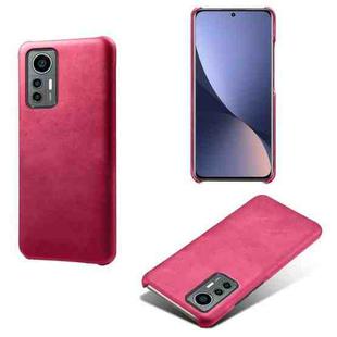 For Xiaomi 12 Lite Eurasian Calf Texture PC + PU Phone Case(Rose Red)