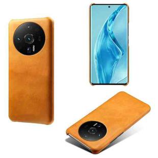 For Xiaomi 12S Ultra Calf Texture PC + PU Phone Case(Orange)
