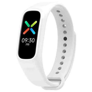 For OPPO Band Vitality Edition Waterproof Sweatproof Solid Color Watch Band(White)