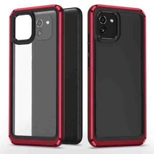 For Samsung Galaxy A03 164mm Bright Skin Feel PC + TPU Protective Phone Case(Black+Red)