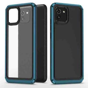 For Samsung Galaxy A03 164mm Bright Skin Feel PC + TPU Protective Phone Case(Black+Blue)