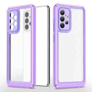 For Samsung Galaxy A52 5G / 4G Bright Skin Feel PC + TPU Protective Phone Case(Purple+Purple)