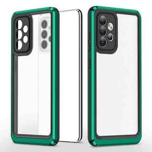 For Samsung Galaxy A52 5G / 4G Bright Skin Feel PC + TPU Protective Phone Case(Black+Dark Green)