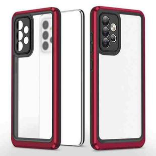 For Samsung Galaxy A52 5G / 4G Bright Skin Feel PC + TPU Protective Phone Case(Black+Red)