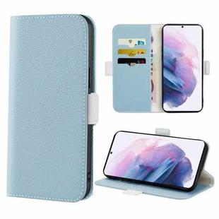 For Samsung Galaxy S21+ 5G Candy Color Litchi Texture Leather Phone Case(Light Blue)