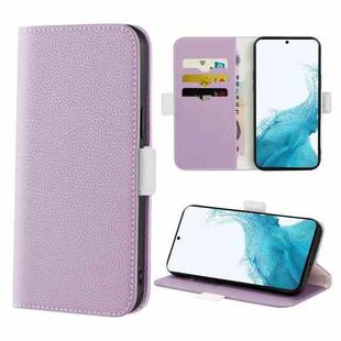 For Samsung Galaxy S22 5G Candy Color Litchi Texture Leather Phone Case(Light Purple)